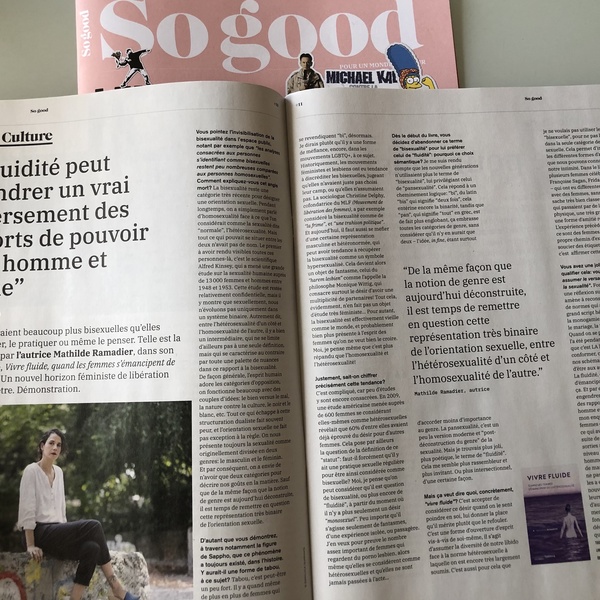 Une double page d’interview de Mathilde Ramadier dans So Good