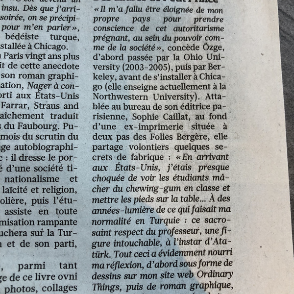 Özge Samanci à l’honneur dans Le Figaro Özge Samanci à l’honneur dans Le Figaro