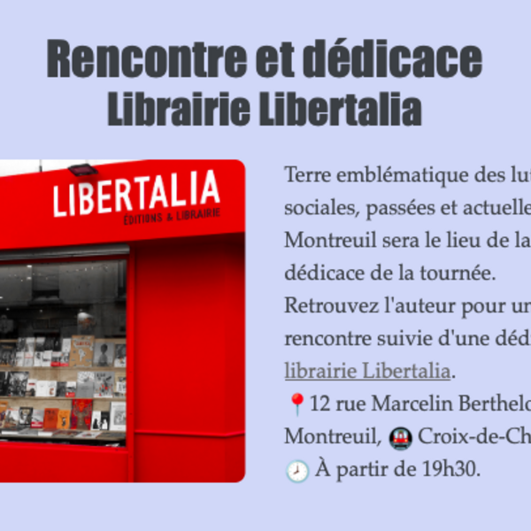 Rencontre et dédicaces à la librairie Libertalia pour ’Les Terroirs et la gauche’