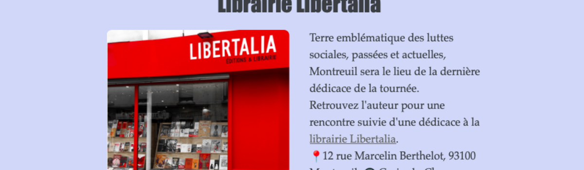 Rencontre et dédicaces à la librairie Libertalia pour ’Les Terroirs et la gauche’