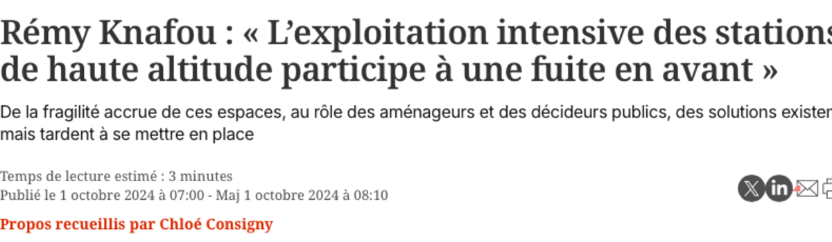 Un entretien dans L’Opinion pour Rémy Knafou