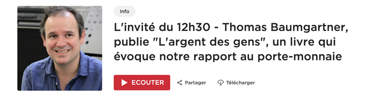 Les Suisses s’intéressent au livre de Thomas Baumgartner sur l’argent